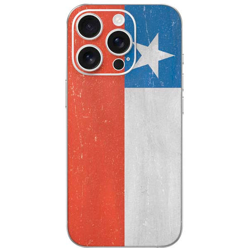 Chile Flag Distressed iPhone 16 Pro Skin